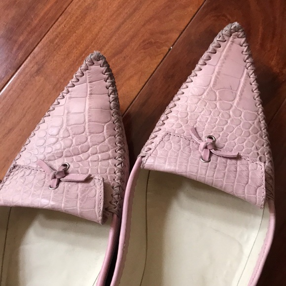 TODS pink crocodile flats - Picture 3 of 4